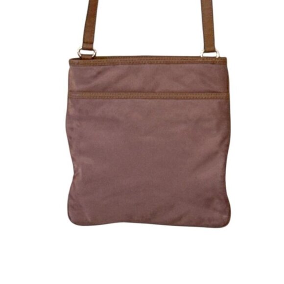 Michael Michael Kors Women's  Kempton Nylon Leather Trim Crossbody Bag Brown - Picture 2 of 7